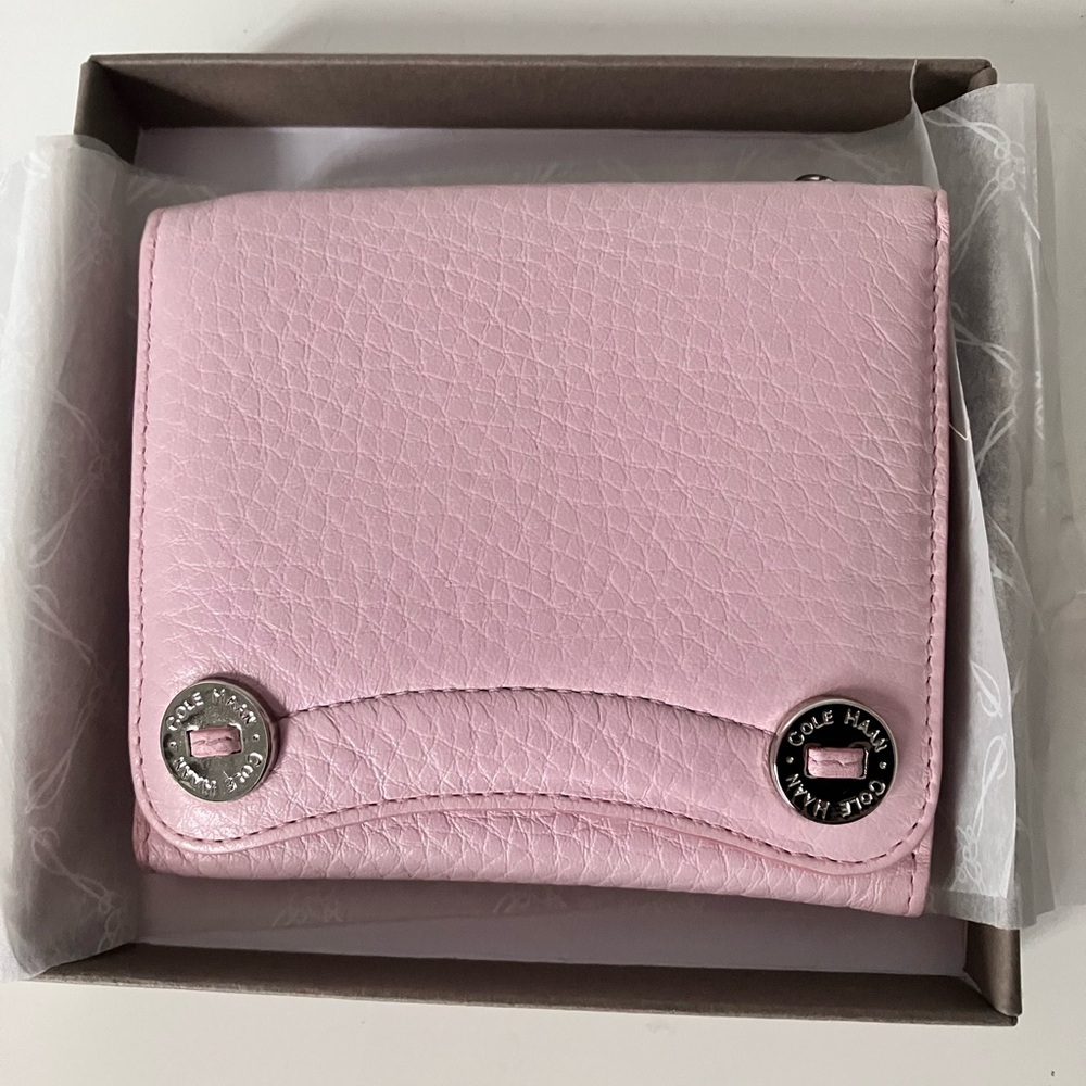 Cole Haan Light Pink Leather Trifold Village Wallet